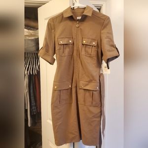 Calvin Klein Brown Military-Style Dress 2